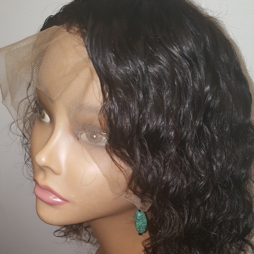 New 100% Virgin Human Hair Deep Wave Frontal Wig - 12 inches - Picture 2 of 6